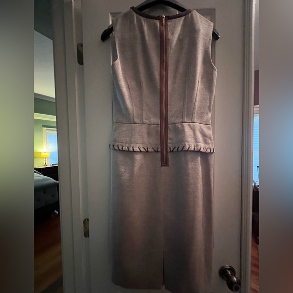 Anne Klein | Tweed Sleeveless Vegan Leather Dress - Picture 4 of 4